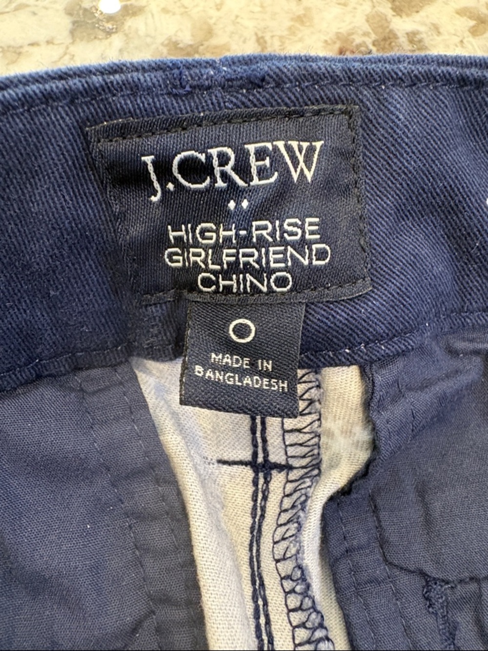 J. Crew Navy High-Rise Girlfriend Chino, size 0, great condition